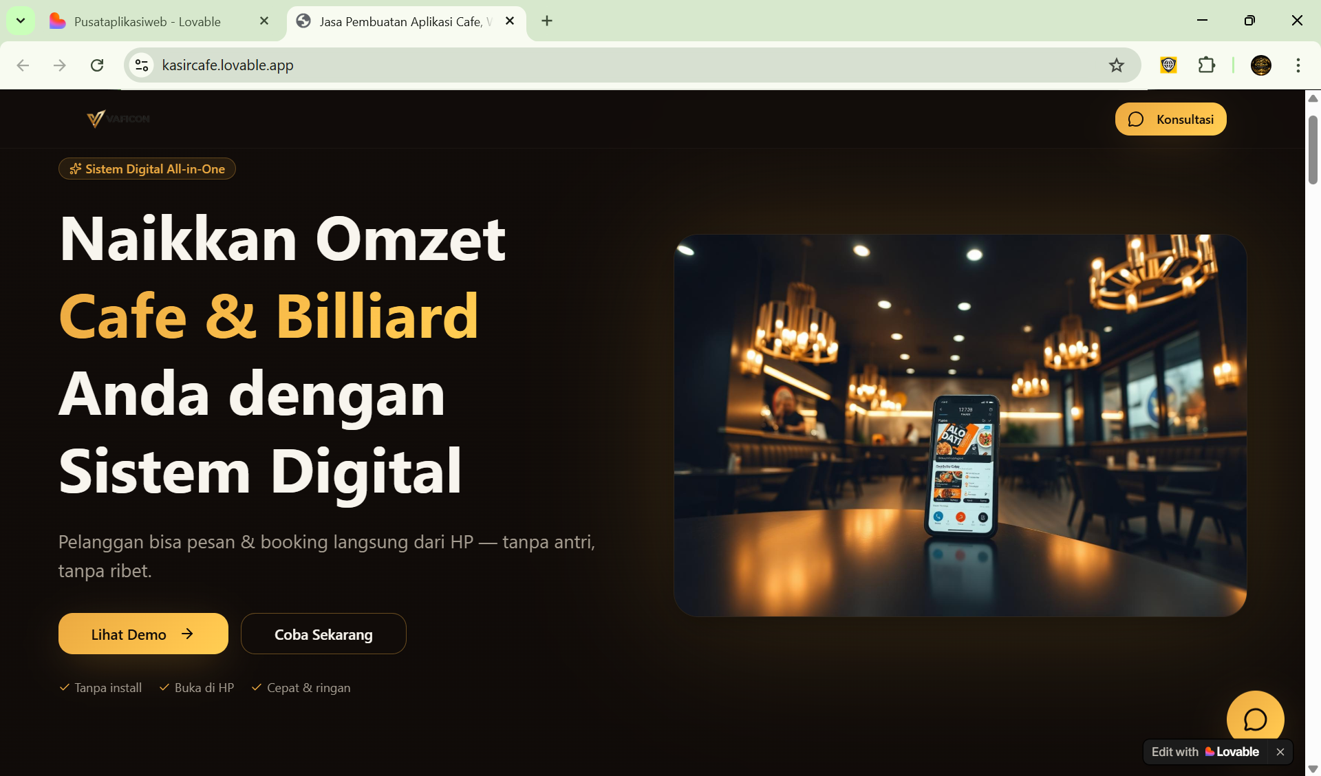 KasirCafe — Sistem Digital Cafe & Billiard